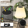 Trådlös Golvlampa Tripod med Timer, Solcell till Inom- Utomhus Vit/Svart