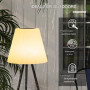 Trådlös Golvlampa Tripod med Timer, Solcell till Inom- Utomhus Vit/Svart