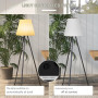 Trådlös Golvlampa Tripod med Timer, Solcell till Inom- Utomhus Vit/Svart
