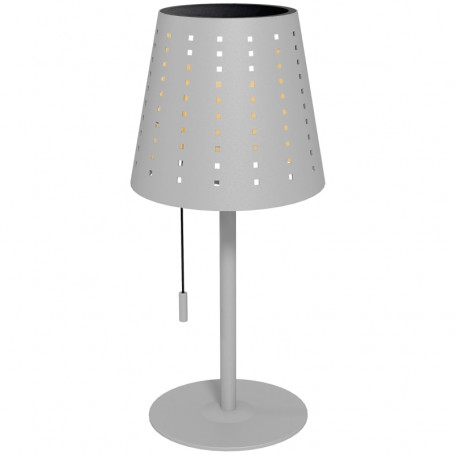 Trådlös Bordslampa med Timer, Solcell till Inom- Utomhus Grå