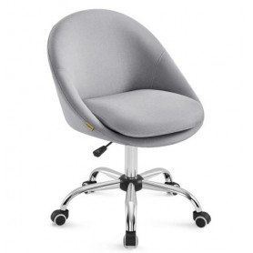 Kontorsstol grå tyg 60×60×80–90 cm skumstoppning höjdjusterbar snur...