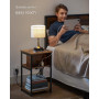 Sidobord med Inbyggd Eluttag och 2 USB-portar, Vintage Brun 30 x 34 x 58 cm