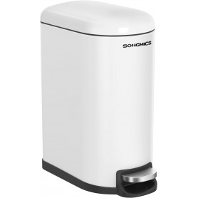 Pedalhink 10L Soptunna Rostfritt Stål - Vit