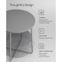 Sidobord - Sängbord Rund med Tygkorg 50 cm - Grå