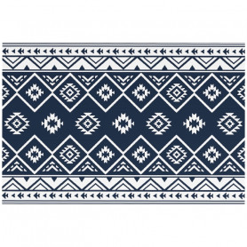 Utematta 182 x 274 x 0,3 cm Geometrisk Mörkblå - Vit