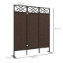 Skärmvägg Utomhus 3-delad 148 x 33 x 181 cm Brun
