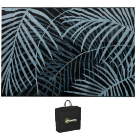 Utematta 182 x 274 cm Blå / Svart Vändbar