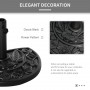 Parasollfot Halvrund Cement Ø35/38/48mm Blomsterdesign