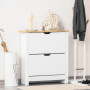 Skoskåp 2 Fack 12 par skor 72 x 26 x 80 cm Vit - Ek
