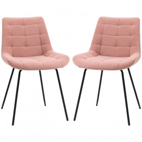 Matstolar 2-pack Retro Sammet Rosa