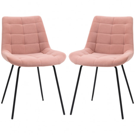 Matstolar 2-pack Retro Sammet Rosa