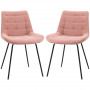 Matstolar 2-pack Retro Sammet Rosa