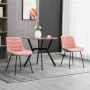 Matstolar 2-pack Retro Sammet Rosa