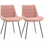 Matstolar 2-pack Retro Sammet Rosa