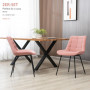 Matstolar 2-pack Retro Sammet Rosa