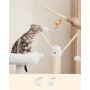 Katträd Lyx med Trä Katthus, Skrapstolpe - Greige, H. 140 cm
