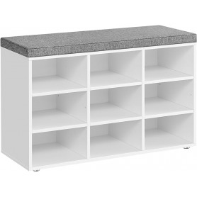 Sittbänk Med Skoförvaring till 9 par, Vit 78 x 30 x 48 cm
