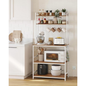 Kökshylla med Inbyggd El uttag, Mikrovågshylla, Bänk, 14 krokar Vin...