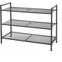 Skoställ 3-Våning Metall Mesh Svart 68 x 30 x 53 cm