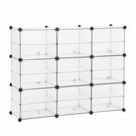 x9 Stapelbara Förvaringslådor med Dörr - Transparent