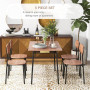 Matgrupp 4 Stolar och Bord Industriell Brun - Svart