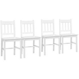 Matstolar 4-pack Klassisk Trä Vit