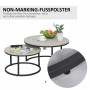 Soffbord Set 2 st Rund Grå industriell design, 78,5 - 59 cm