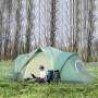 Campingtält för 5-6 vuxna med Lampkrokar 4,55 x 2,3 x 1,8 m Grön - Svart