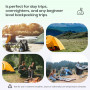 Campingtält för 5-6 vuxna med Lampkrokar 4,55 x 2,3 x 1,8 m Grön - Svart