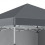Hopfällbart Paviljong med Transportväska 3 x 3 m Mörkgrå