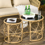 Rotting Sidobord Set Utomhus/Inomhus 55 x 55 x 51 cm Svart - Natur