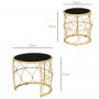 Rotting Sidobord Set Utomhus/Inomhus 55 x 55 x 51 cm Svart - Natur