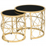 Rotting Sidobord Set Utomhus/Inomhus 55 x 55 x 51 cm Svart - Natur