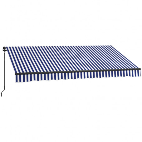 Markis Inkl. Handvev, Väderbeständig 350 x 290 cm Blå + Vit