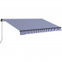 Markis Inkl. Handvev, Väderbeständig 350 x 290 cm Blå + Vit