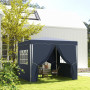 Hopfällbart Paviljong 3 x 3 m Blå