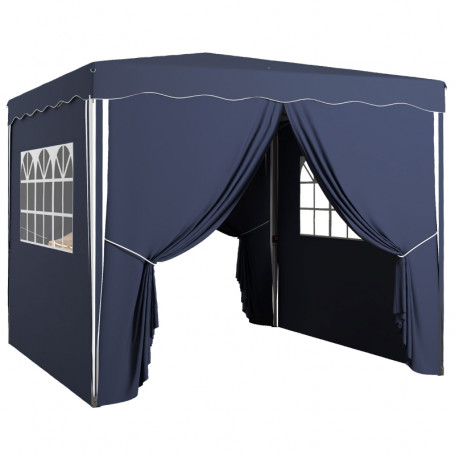 Hopfällbart Paviljong 3 x 3 m Blå