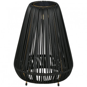 Solcellslampa PE-rotting Lykta 27 x 27 x 37 cm Svart