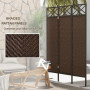 Skärmvägg Utomhus 3-delad 148 x 33 x 181 cm Brun