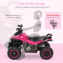 Gåbil Fyrhjuling ATV för Barn 18-36 Månader Rosa