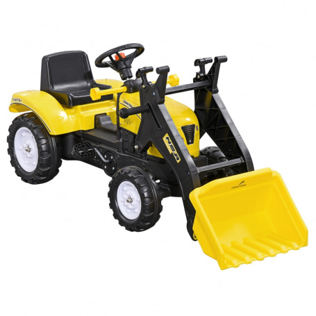Trampbil Hjullastare Pedaldrift 114 x 41 x 52 cm Gul