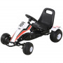 Trampbil Go-kart med Handbroms, 3-8 år, Vit