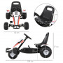 Trampbil Go-kart med Handbroms, 3-8 år, Vit