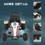 Trampbil Go-kart med Handbroms, 3-8 år, Vit