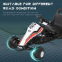 Trampbil Go-kart med Handbroms, 3-8 år, Vit