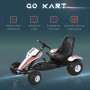 Trampbil Go-kart med Handbroms, 3-8 år, Vit