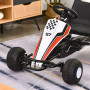 Trampbil Go-kart med Handbroms, 3-8 år, Vit