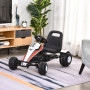Trampbil Go-kart med Handbroms, 3-8 år, Vit
