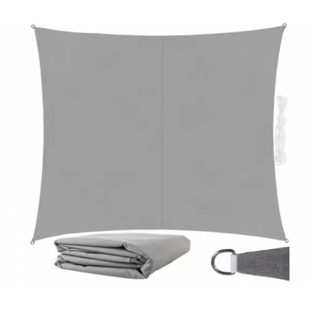Solsegel 3x2m rektangel grå
