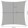 Solsegel 3,6x3,6m fyrkant grå